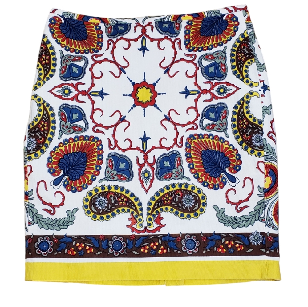 Tommy Hilfiger Paisley Print Preppy Pencil Skirt Size 8